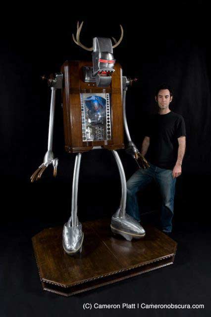 little big man kinetic robot sculpture