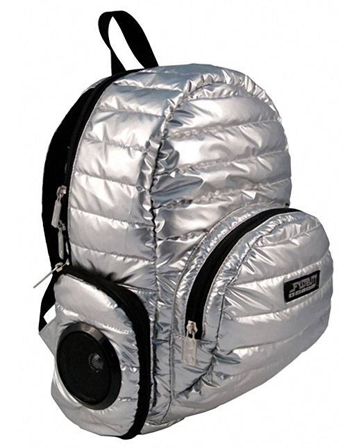 music stereo puff backpack geek theme