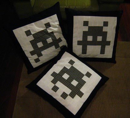 space invaders pillows design