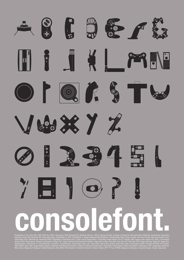 video game console font