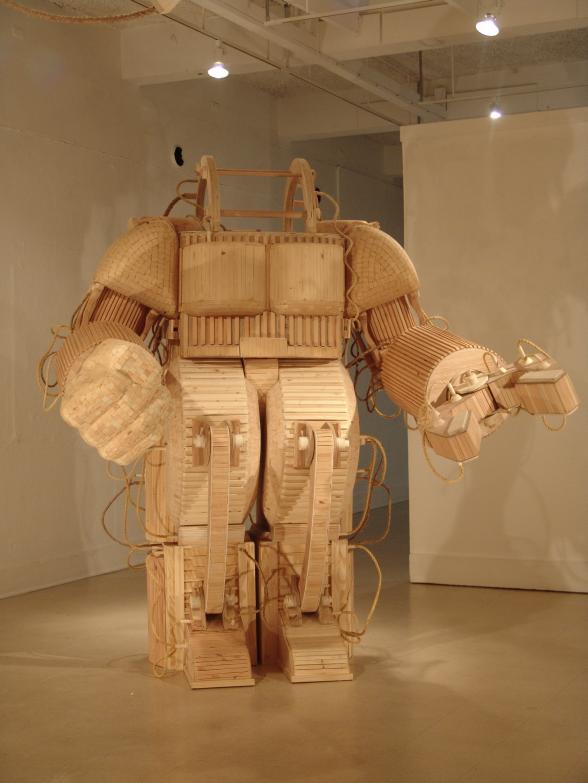 wooden robot suit image