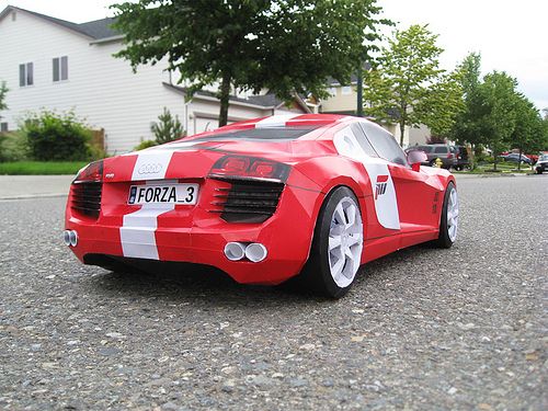 Audi R8 for video game - Back View