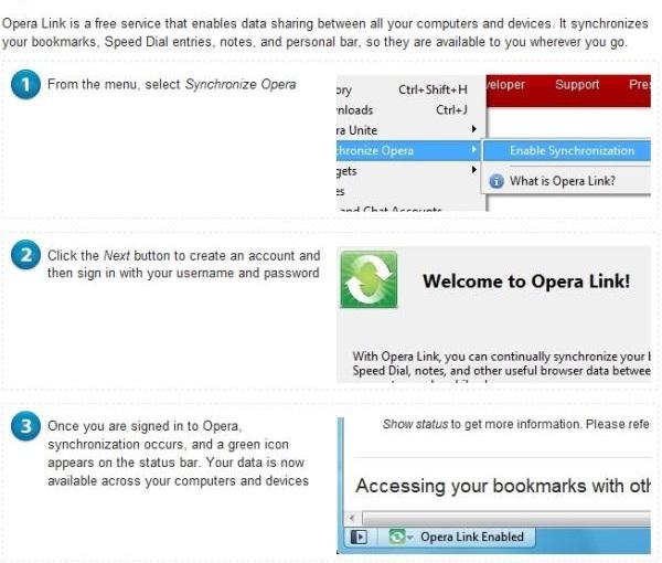 Opera Link for private data