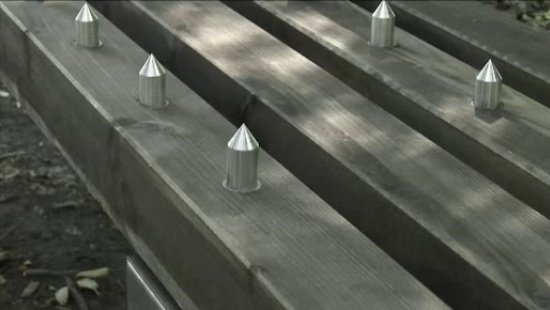 bench with spikes design
