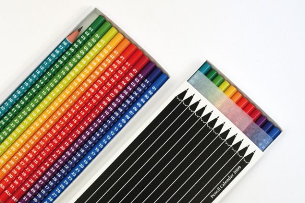 creative calendar design colored pencils image