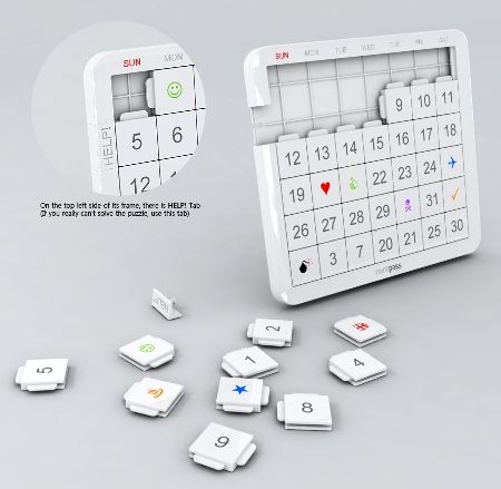 creative calendar design puzzle game image