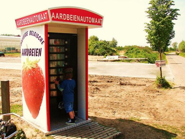 fresh strawberries vending machine image