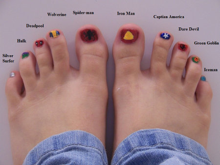 marvel superheroes toes design image