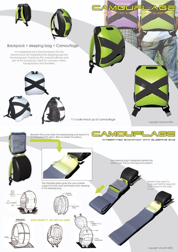sleeping bag backpack camouflage design