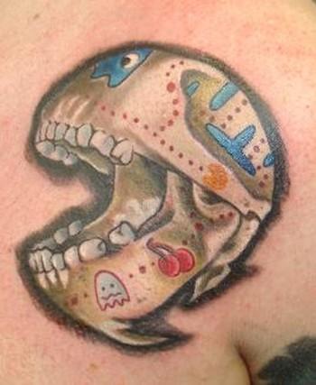 pacman skull tattoo anatomy